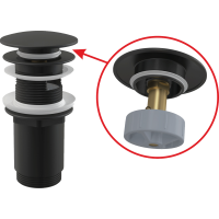 Донный клапан (выпуск) для раковины Alcaplast 32 мм, черный (А392Black)