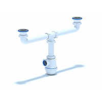 Сифон двойной для мойки АНИ Пласт Грот 40 мм (А3000) Сифон двойной для мойки АНИ Пласт Грот 40 мм (А3000)