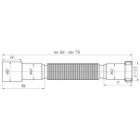 Гофра для сифона АНИ Пласт 1 1/2"х40/50 мм 366-766 мм (К106)
