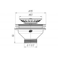 Выпуск для мойки АНИ Пласт 115 мм, хром (М250)