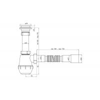 Сифон для мойки АНИ Пласт Грот бутылочный с гофрой 40 мм (А0115)