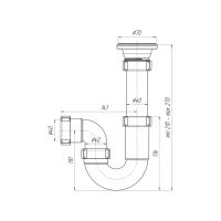 Сифон для мойки АНИ Пласт трубный 40 мм (D0100)