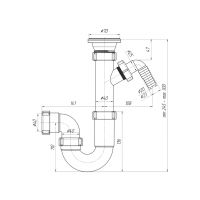 Сифон для мойки АНИ Пласт 40 мм с отводом для бытовой техники (D1000)