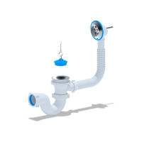 Слив-перелив для ванны Ани с цепочкой 500 мм (E150)