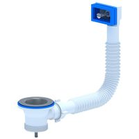 Слив-перелив для мойки АНИ Пласт 70 мм гибкий с прямоугольным переливом (N105S)