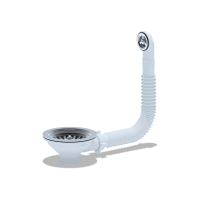 Выпуск (слив-перелив) с круглым переливом для раковины АНИ (N320S) Выпуск (слив-перелив) с круглым переливом для раковины АНИ (N320S)