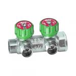 Коллектор регулируемый FAR Multifar 1" НР-ВР 2 выхода 1/2" плоское уплотнение (FK 3821 112TP)