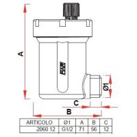 Воздухоотводчик автоматический FAR угловой 1/2" (FA 2060 12)