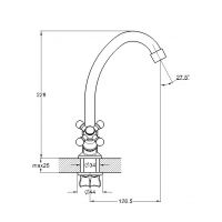 Смеситель для кухни (мойки) G-Lauf JMX4-A605 двухвентильный