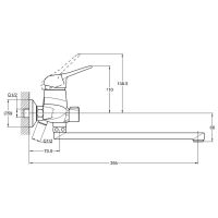 Смеситель для ванны с душем G-Lauf KLO7-A048 однорычажный