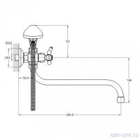 Смеситель для ванны с душем G-Lauf QFR7-A827 двухвентильный