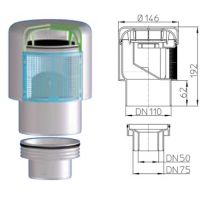 Вакуумный клапан для канализации HL 50/75/110 мм для невентилируемых стояков (900N)