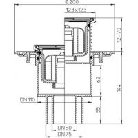 Трап регулируемый HL с "сухим" затвором "Primus" 115х115мм вертикальный (HL310NPr)