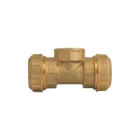 Тройник обжимной Itap латунный для труб ПНД внутренняя резьба (735) Тройник обжимной Itap латунный для труб ПНД внутренняя резьба (735)