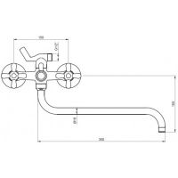Смеситель для ванны с душем Kaiser Carlson 11055 двухвентильный