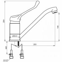 Смеситель для кухни (мойки) Kaiser City 21033 однорычажный, хром