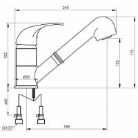 Смеситель для кухни (мойки) Kaiser Safira 22066 выдвижной, хром