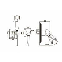 Смеситель для душа Kaiser Vincent 31017-1 с гигиеническим душем, бронза