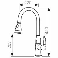 Смеситель для кухни (мойки) Kaiser Vincent 31344 выдвижной, хром