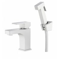 Смеситель для раковины Kaiser Sonat 34088-4 с гигиеническим душем, белый