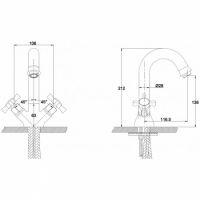 Смеситель для раковины Kaiser Cross 41011 двухвентильный, хром