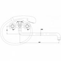 Смеситель для ванны с душем Kaiser Cross 41055 хром