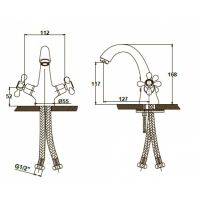 Смеситель для раковины Kaiser Carlson Style 44311 двухвентильный, хром