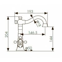 Смеситель для раковины Kaiser Carlson Style 44411-1 двухвентильный, бронза