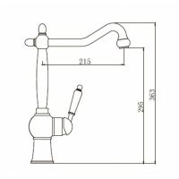 Смеситель для кухни (мойки) Kaiser Wood 61033 однорычажный, хром/дуб