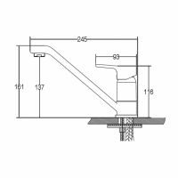 Смеситель для кухни (мойки) Kaiser Vega 63033 однорычажный, хром