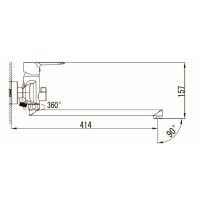 Смеситель для ванны с душем Kaiser Sena 74155 хром