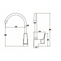 Смеситель для кухни (мойки) Kaiser Clever 76044 однорычажный, хром