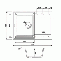 Мойка для кухни Kaiser KMM-5068 Bl&W черный