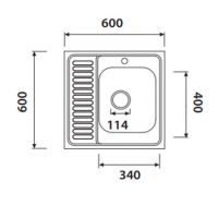 Мойка для кухни Kaiser KSS-6060R нержавеющая сталь