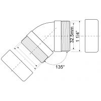 Отвод компрессионный McAlpine угол 45° хром