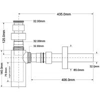 Сифон для раковины McAlpine бутылочный 32 мм, античная бронза (CA32EU-AB)
