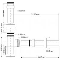 Сифон для раковины McAlpine бутылочный 32 мм, бронза (CA32SQEU-AB)