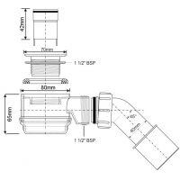 Сифон бутылочный McAlpine для душевого поддона (CD-HC26-65)