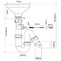 Сифон для мойки McAlpine с разрывом струи 40 мм (HC8-FUN)