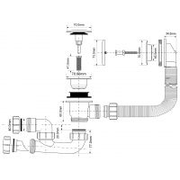 Слив-перелив для ванны McAlpine автомат 700 мм (MRB10-PB)