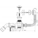 Слив-перелив для ванны McAlpine автомат 500 мм (MRB8CB)