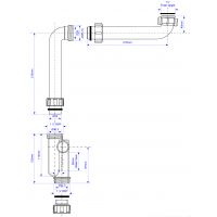 Сифон для раковины McAlpine трубный с отводом 32 мм (MRCAT32-HC)