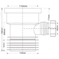 Фановая труба прямая McAlpine с отводом на 40 мм (MRDC1D-GR)