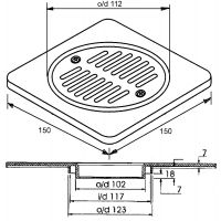 Сливная решетка McAlpine нержавейка для трапа (MRFGC3-S)