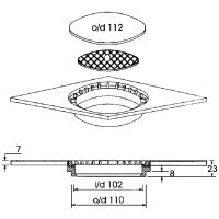 Сливная решетка McAlpine нержавейка для трапа (MRFGC3)