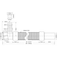 Гофра для сифона McAlpine раздвижная 32 мм L460-1000 мм (MRMF1W)