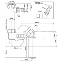 Сифон для раковины McAlpine с отводом для бытовой техники 40 мм (MRSK4A)