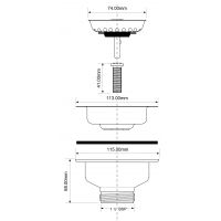 Выпуск для мойки McAlpine 113 мм черная лава, гранит (MRSKW7-SLB)
