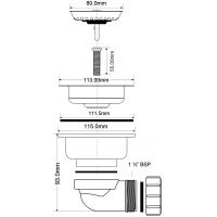 Выпуск для мойки McAlpine 113 мм, хром (MRSKW7E)