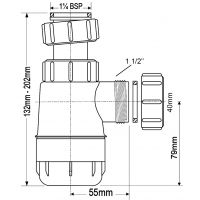 Сифон для раковины McAlpine бутылочный 32 мм (MRW240NW)